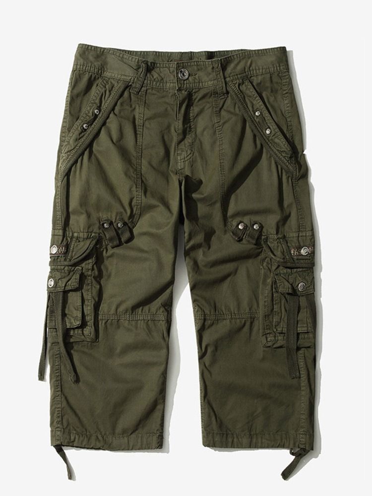 Rak Ficka Vanligt Midja Cargo-Shorts För Män