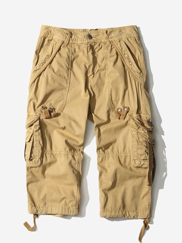 Rak Ficka Vanligt Midja Cargo-Shorts För Män