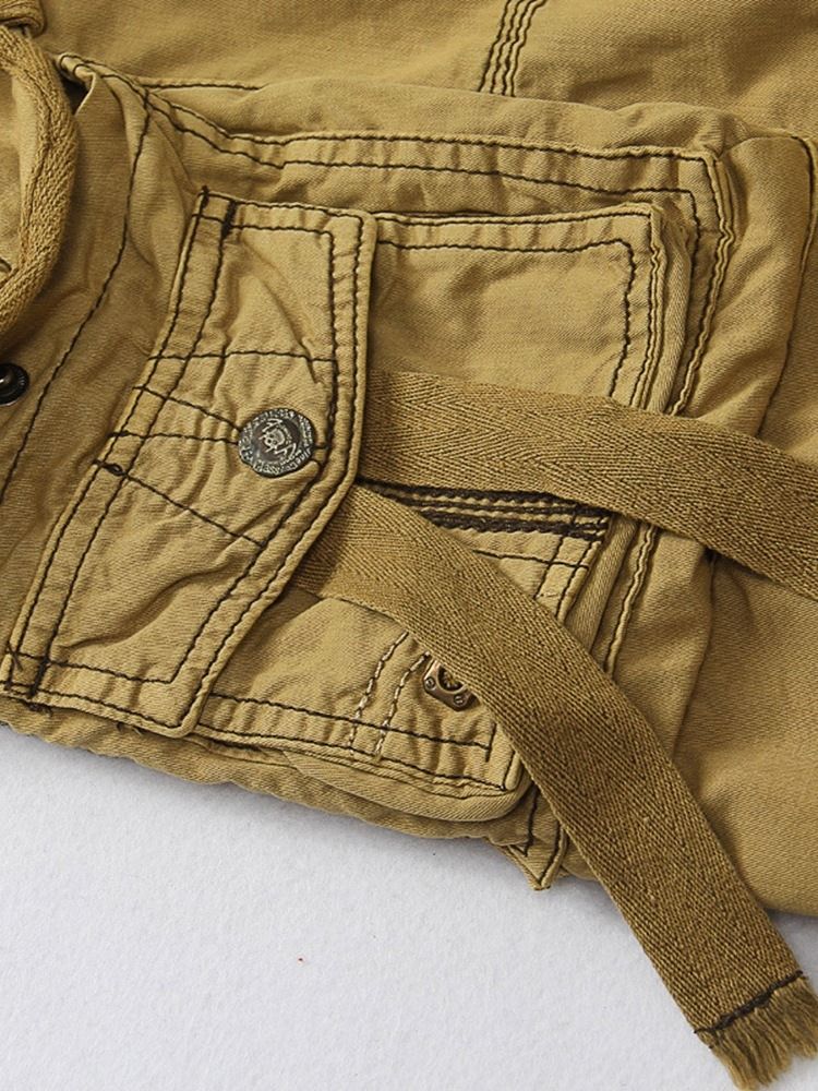 Rak Ficka Vanligt Midja Cargo-Shorts För Män