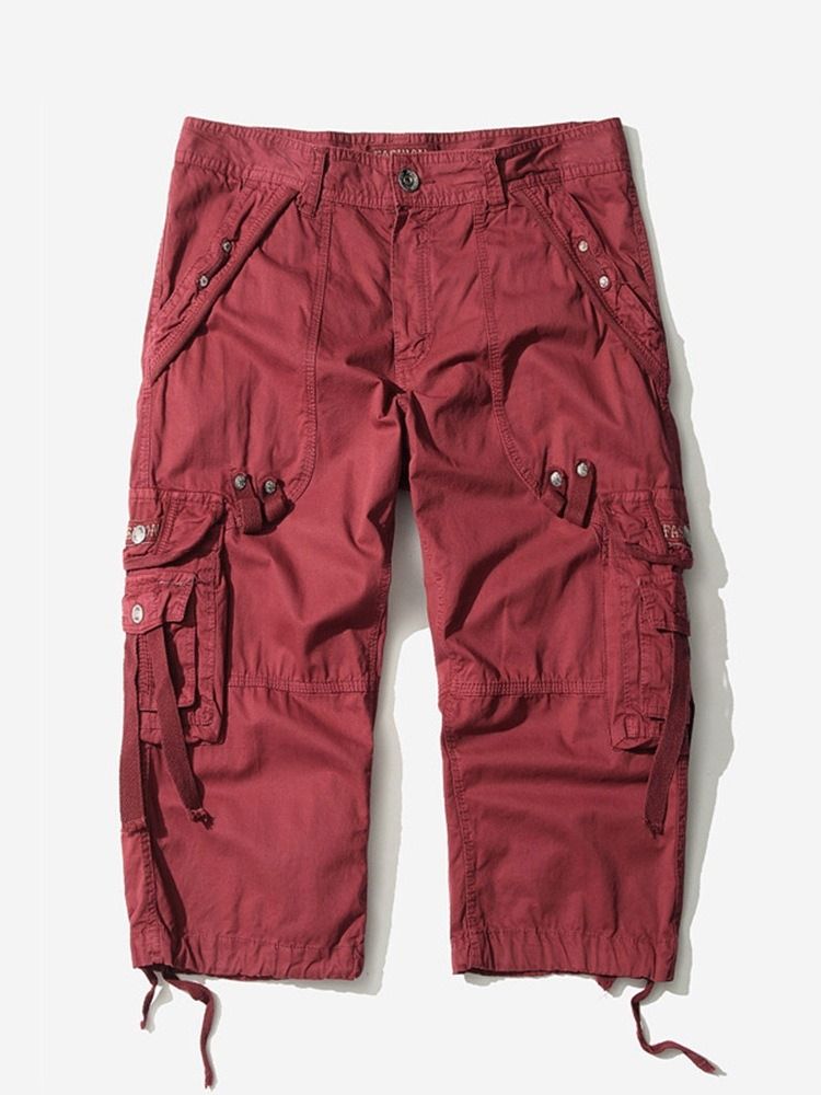 Rak Ficka Vanligt Midja Cargo-Shorts För Män