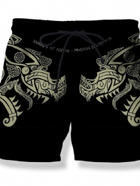 Rak Midja Shorts För Män Med Snörning