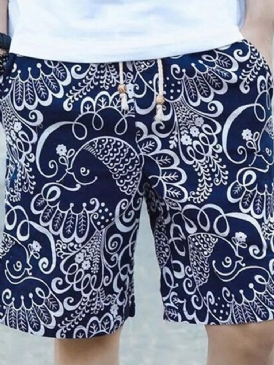 Rak Tryck Färgblock För Män Casual Shorts