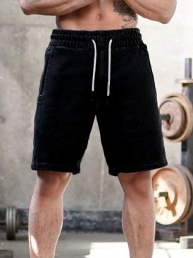 Raka Enkla Snörningsshorts För Män