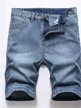 Raka Ficka Jeansshorts För Män