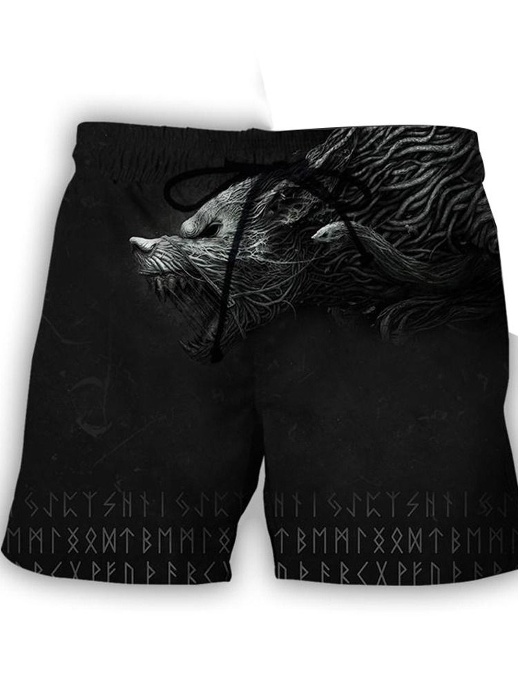 Skriv Ut Raka Snörshorts För Män Med Mid Midja