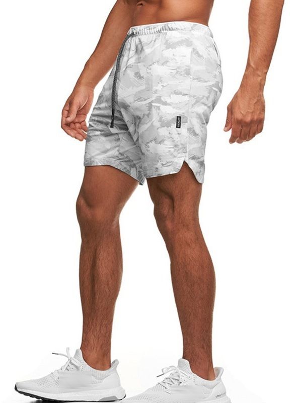 Slimma Kamouflagetryck Casual Midja Shorts För Män