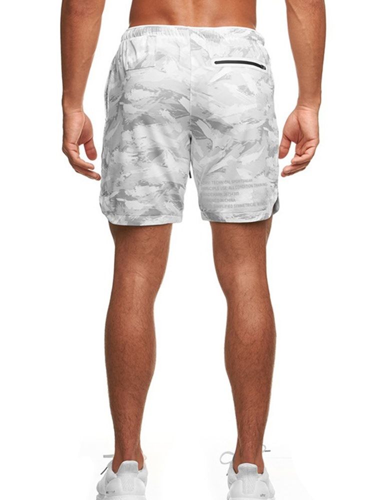 Slimma Kamouflagetryck Casual Midja Shorts För Män