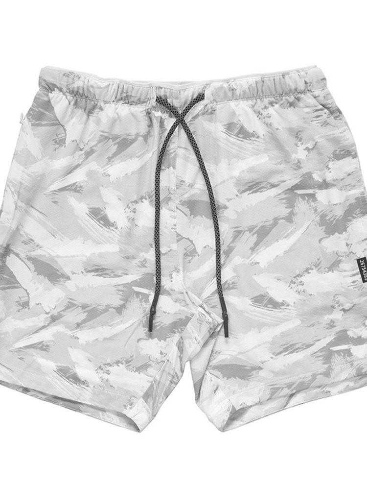 Slimma Kamouflagetryck Casual Midja Shorts För Män