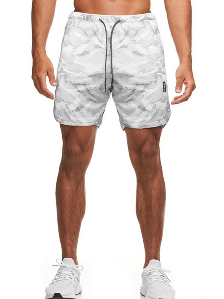 Slimma Kamouflagetryck Casual Midja Shorts För Män