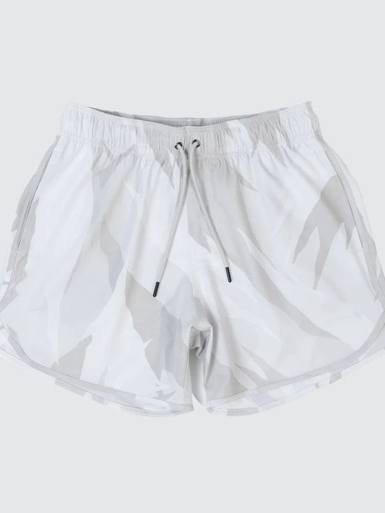 Slimmad Kamouflage Med Snörning Casual Herrshorts Med Snörning