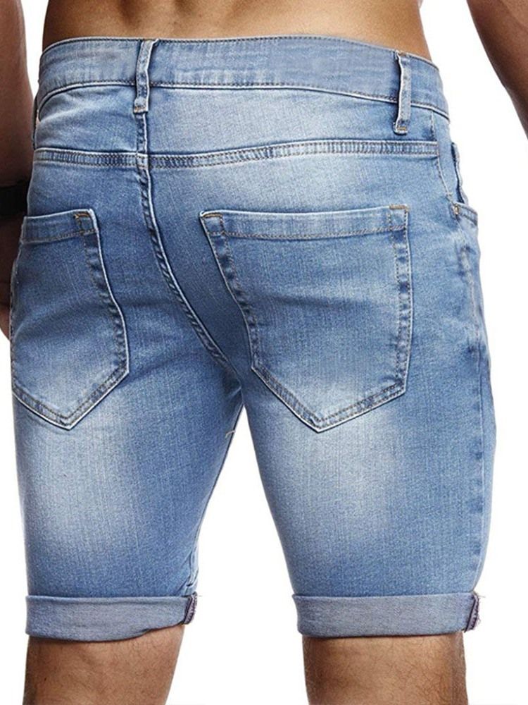 Slitna Shorts Med Midja Med Smala Knappar