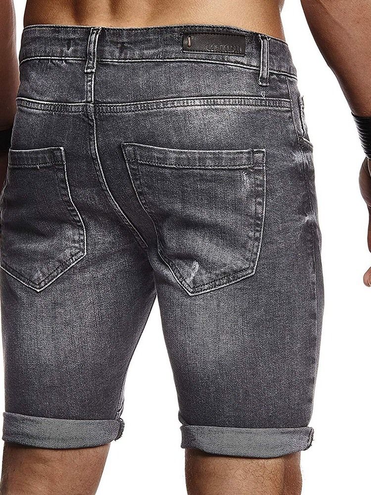 Slitna Shorts Med Midja Med Smala Knappar