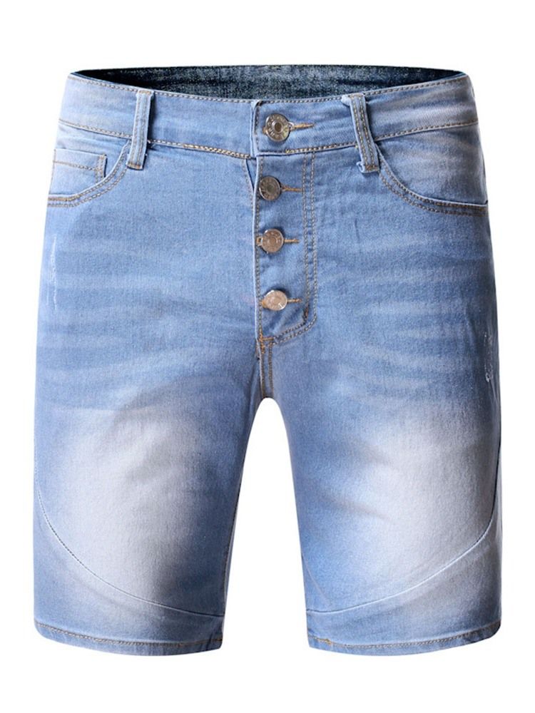 Slitna Shorts Med Midja Med Smala Knappar