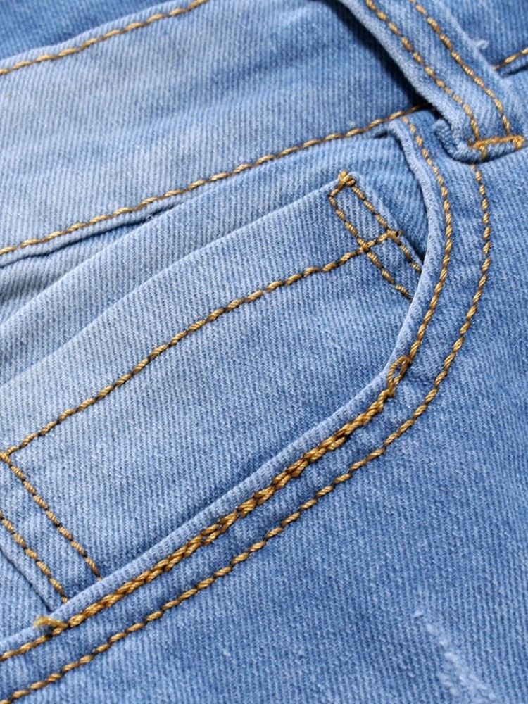 Slitna Shorts Med Midja Med Smala Knappar