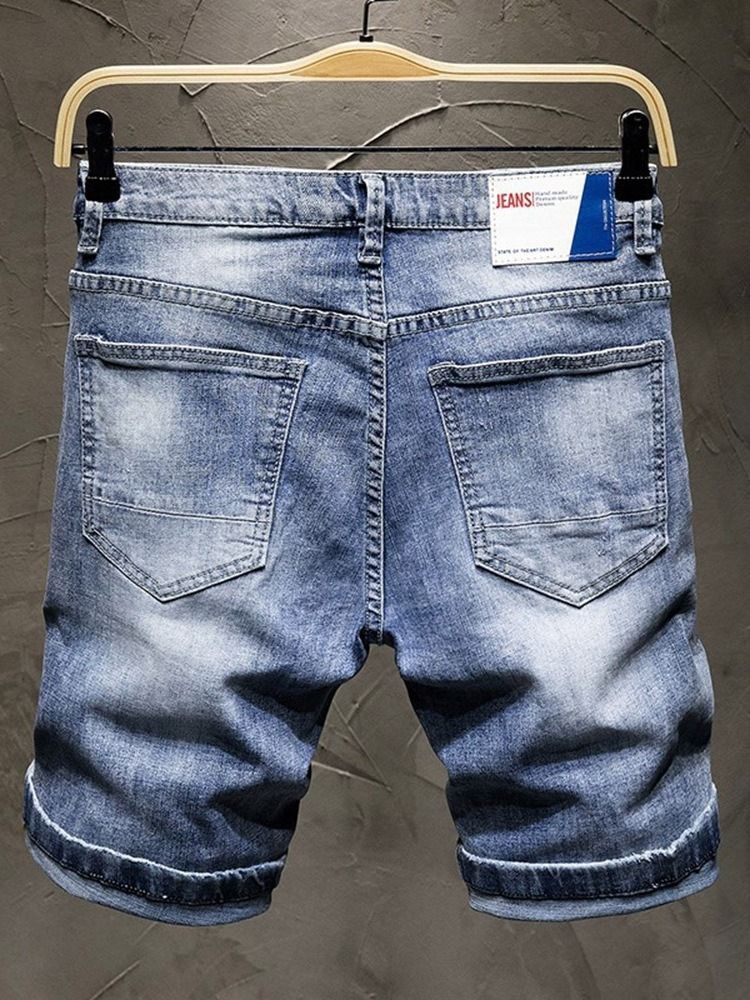 Tunn Dragkedja För Män I Jeansshorts Med Ficka