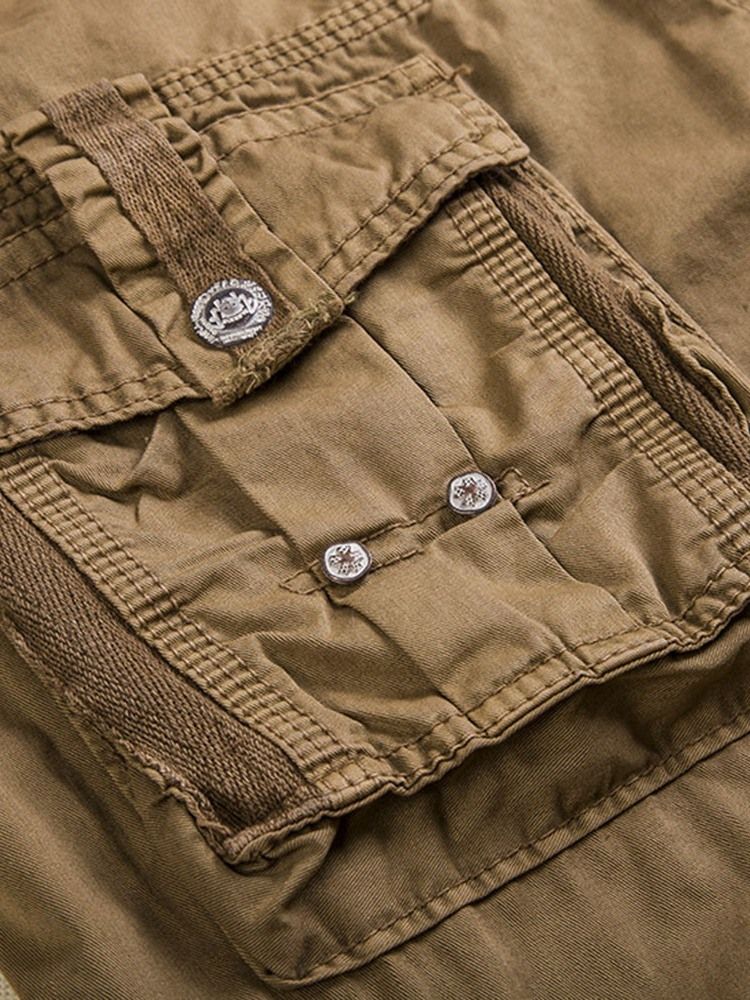 Vanlig Ficka Rak Midja Koreanska Män Casual Shorts