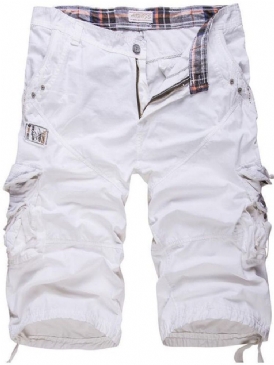 Vanlig Ficka Rak Midja Koreanska Män Casual Shorts