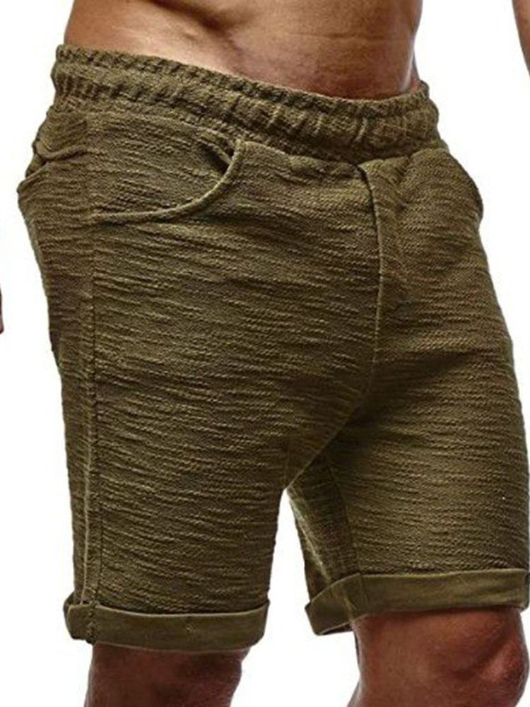 Vanliga Smala Resårshorts För Män Med Mitten Av Midjan