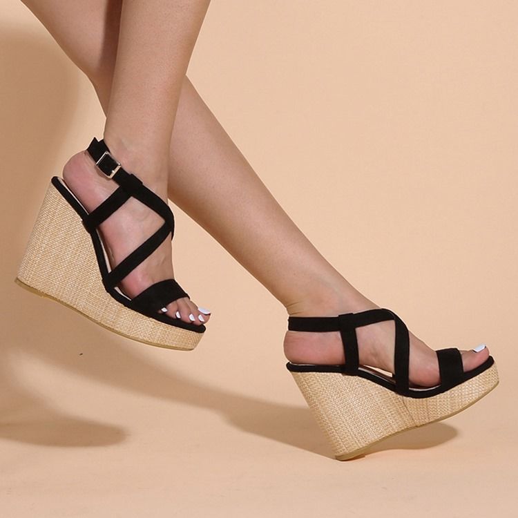 Öppen Tå Kilspänne För Kvinnor Professionella Sandaler