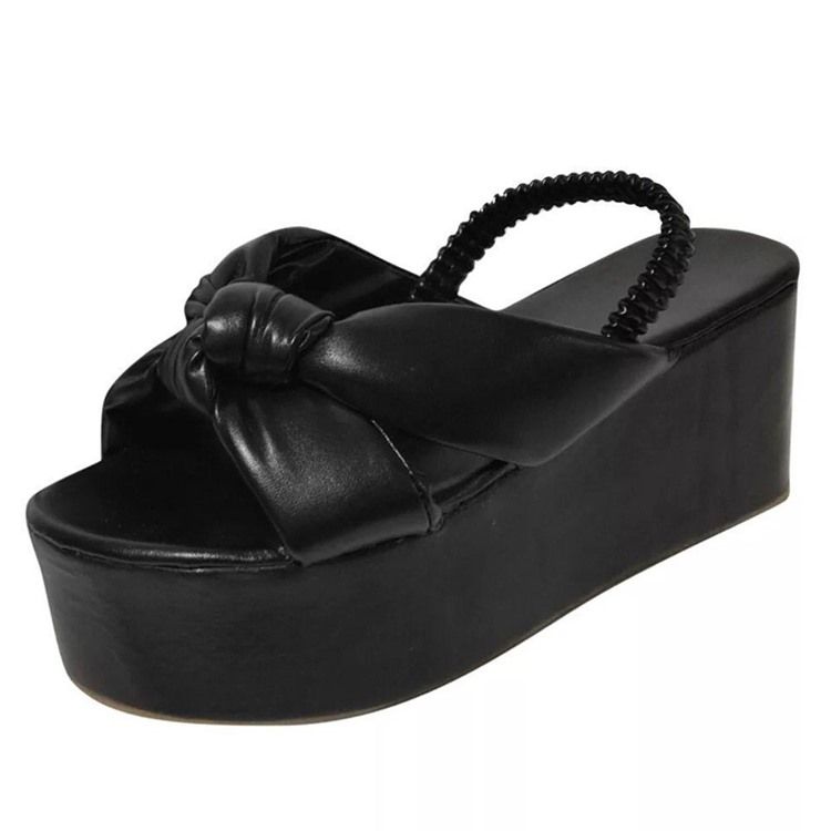 Peep Toe Elastiska Band Casual Sandaler