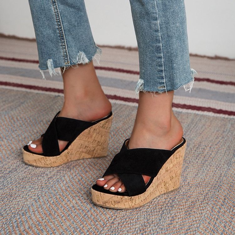 Tråd Cross Slip-On Damtofflor