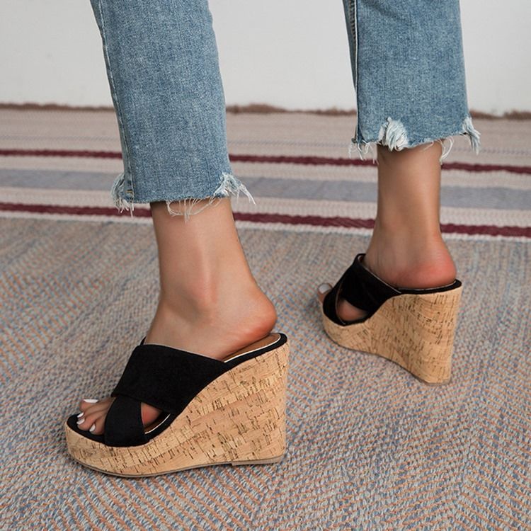 Tråd Cross Slip-On Damtofflor