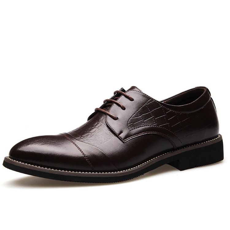 Croco Point Toe Herr Oxfords