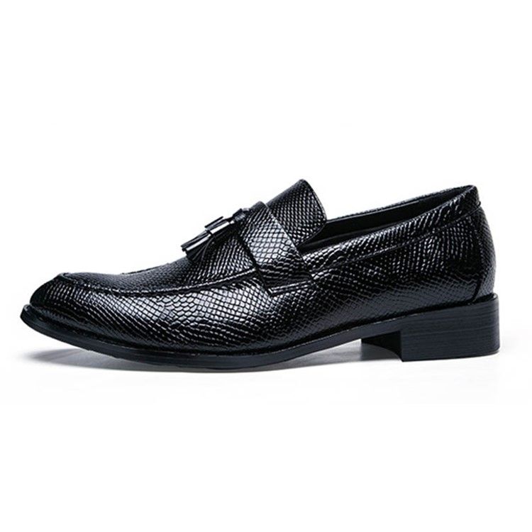 Pu Fringe Slip-On Rund Tå Oxfords Herr