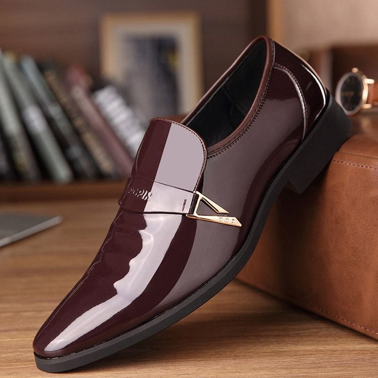 Pu Paljett Slip-On Oxford Skor För Män