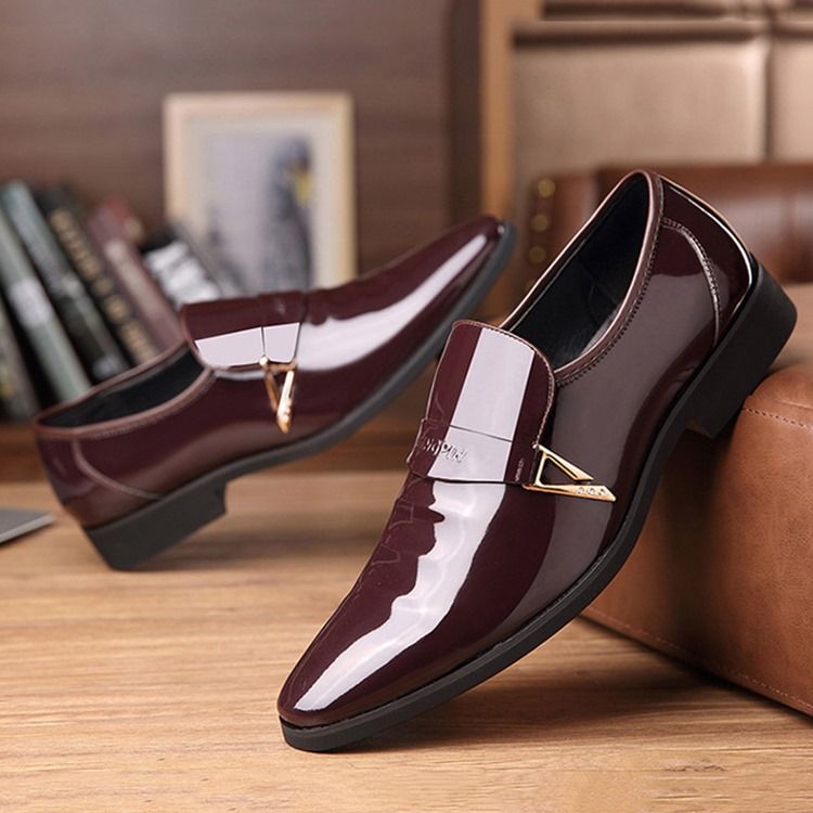 Pu Paljett Slip-On Oxford Skor För Män