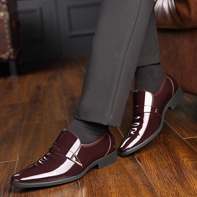Pu Paljett Slip-On Oxford Skor För Män