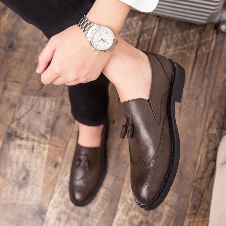 Pu Rund Toe Slip-On Herrskor