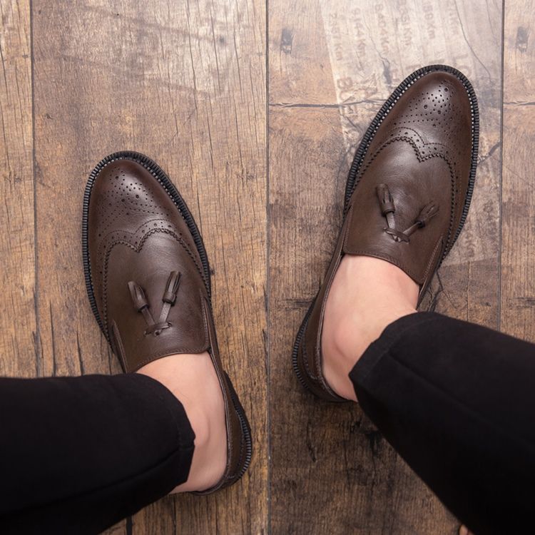 Pu Rund Toe Slip-On Herrskor