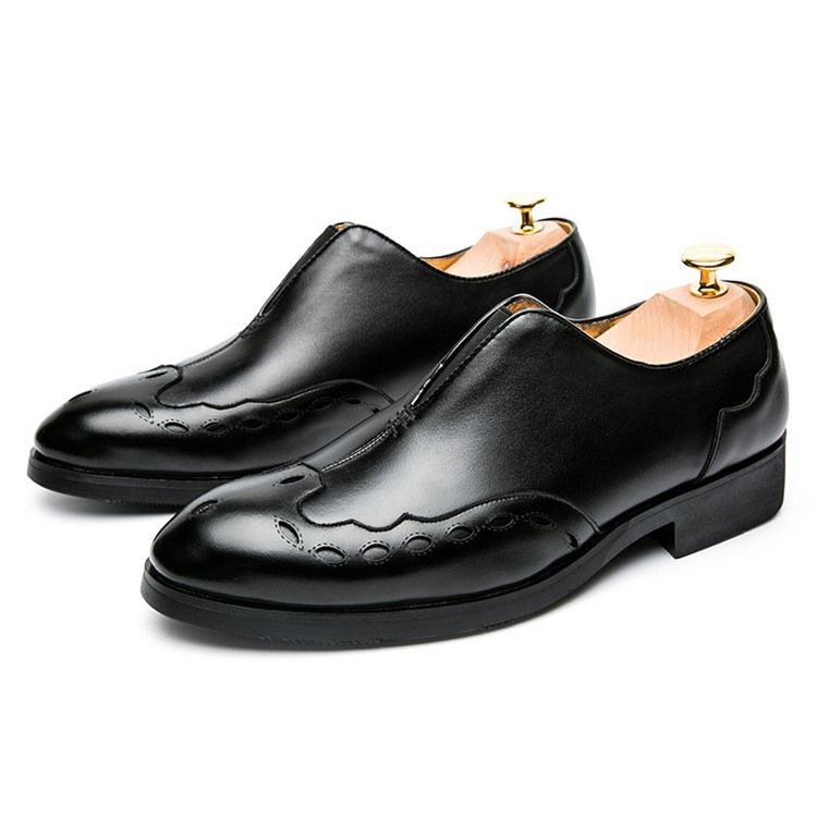 Pu Slip-On Rund Tå Herrskor