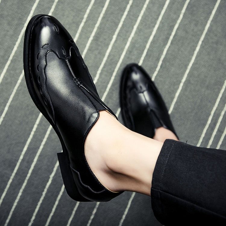 Pu Slip-On Rund Tå Herrskor