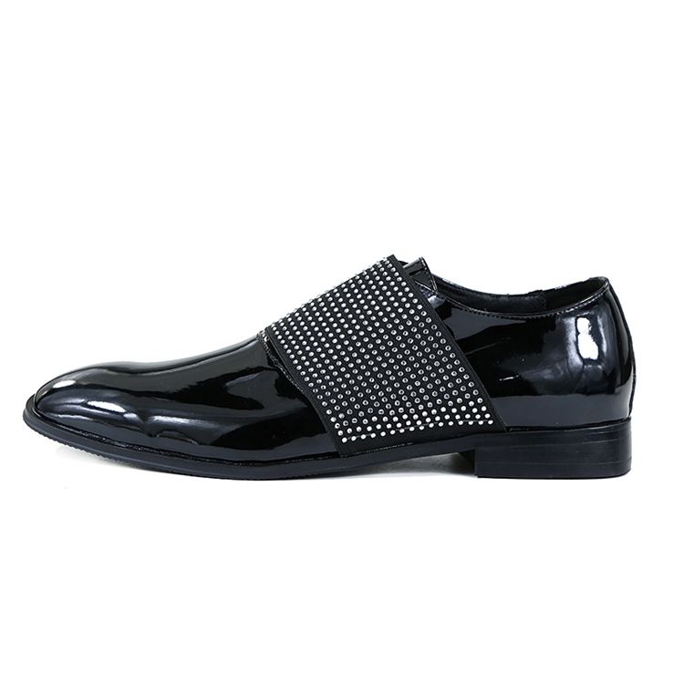 Rhinestone Slip-On Plain Oxfords För Män