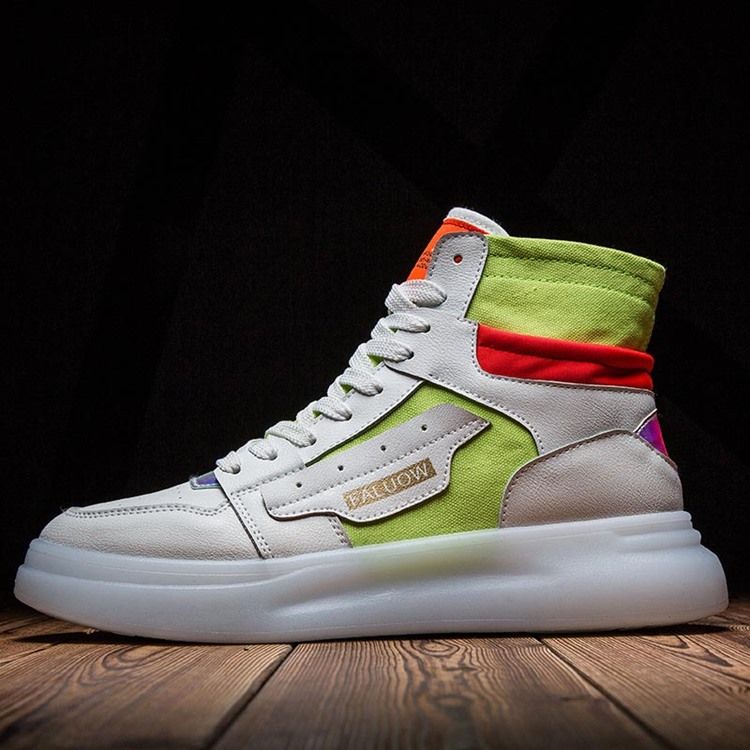 Color Block High-Cut Övre Rund Tå För Män Skateskor