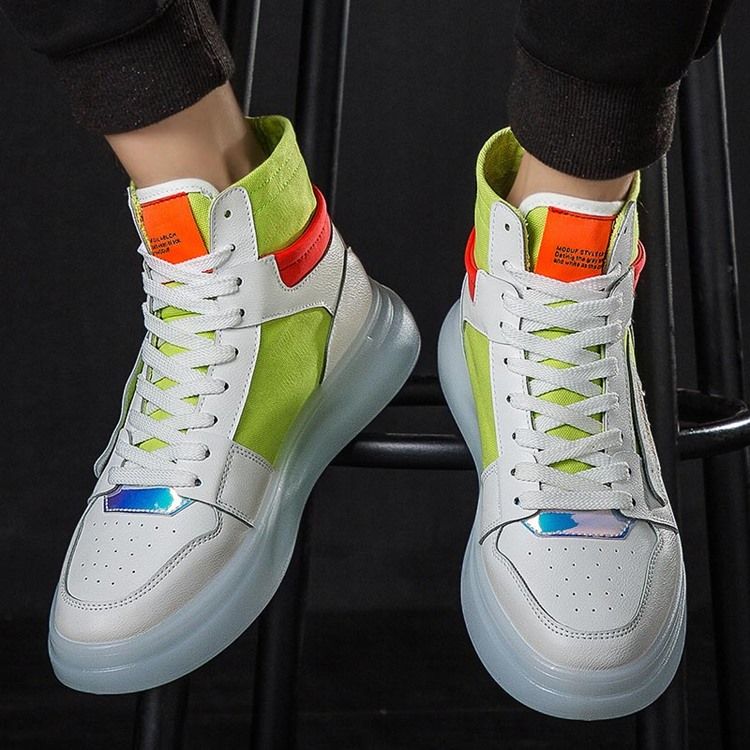 Color Block High-Cut Övre Rund Tå För Män Skateskor