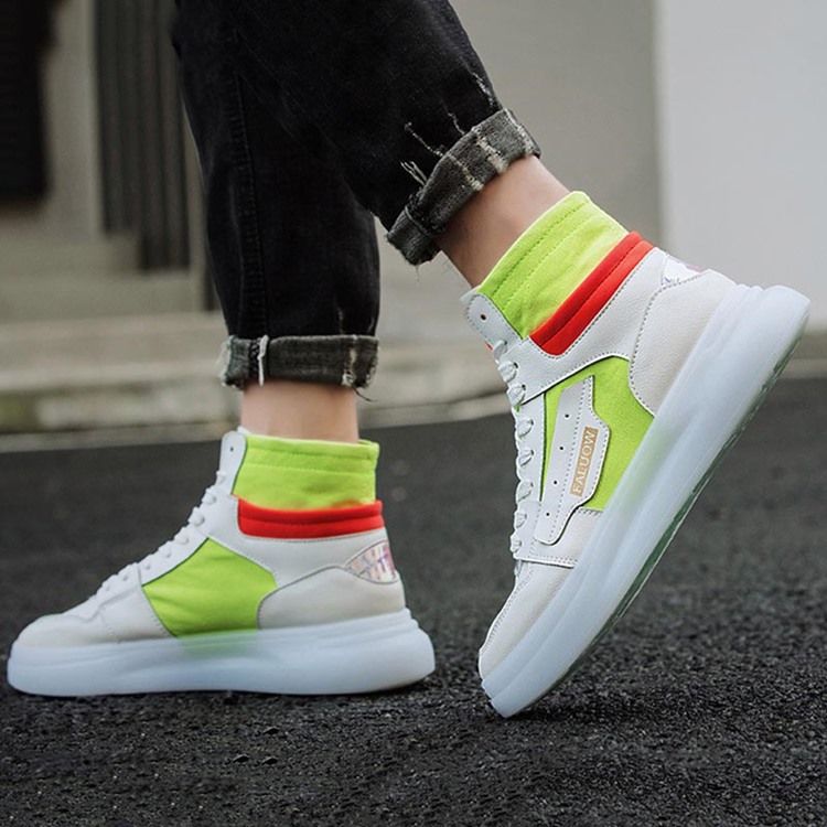 Color Block High-Cut Övre Rund Tå För Män Skateskor