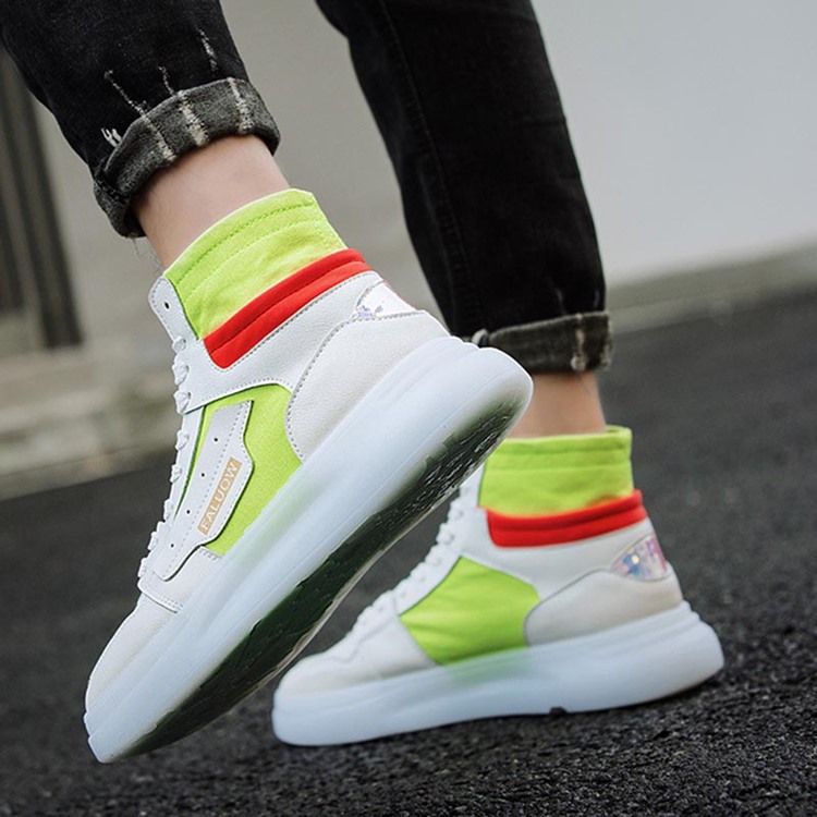 Color Block High-Cut Övre Rund Tå För Män Skateskor