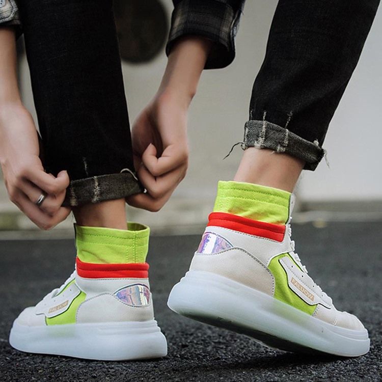 Color Block High-Cut Övre Rund Tå För Män Skateskor