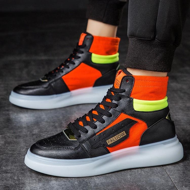 Color Block High-Cut Övre Rund Tå För Män Skateskor