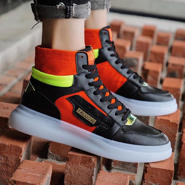 Color Block High-Cut Övre Rund Tå För Män Skateskor