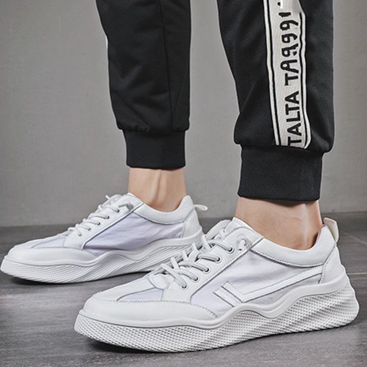 Color Block Snörning Rund Toe Skate Skor För Herr
