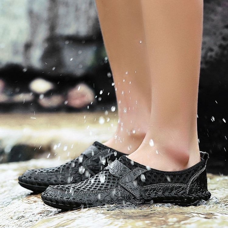 Mesh Hollow Slip-On Herrskor