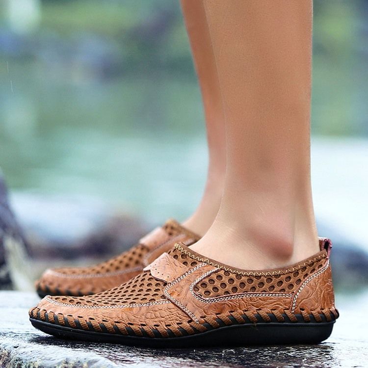 Mesh Hollow Slip-On Herrskor