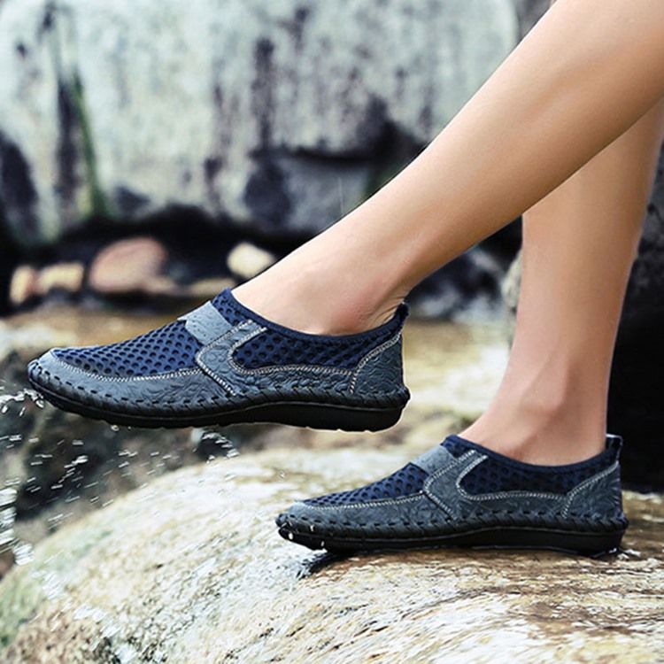 Mesh Hollow Slip-On Herrskor