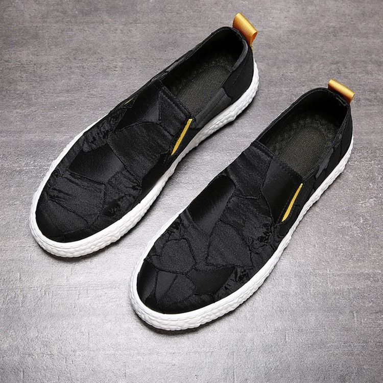 Pu Slip-On Color Block Rund Toe Skate Skor För Män