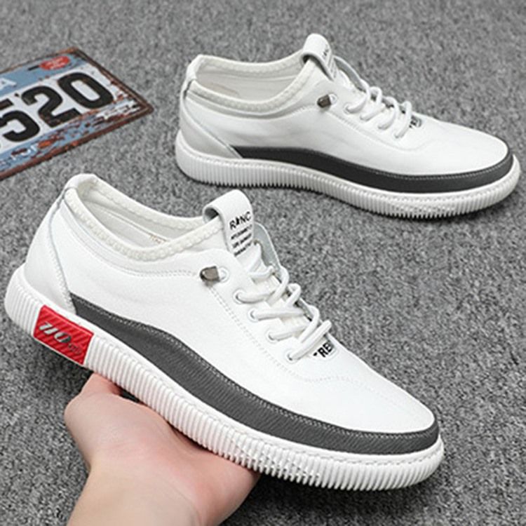Pu Slip-On Round Toe Herr Skate Skor