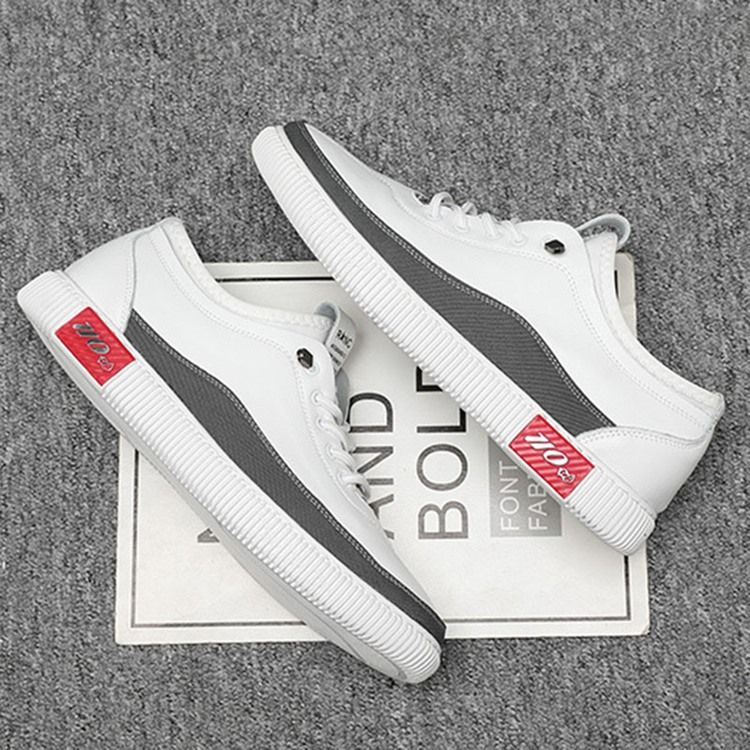 Pu Slip-On Round Toe Herr Skate Skor